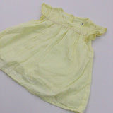 Broderie Detail Yellow Cotton Sun Dress - Girls 0-3 Months