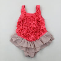 Flowers Pink Swimsuit - Girls 18-24 Months