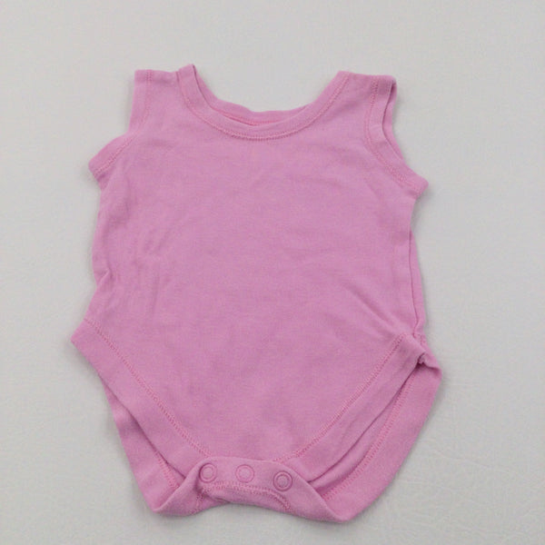 Pink Sleeveless Bodysuit - Girls 0-3 Months