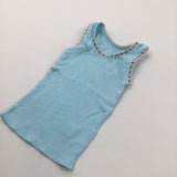 'Baby' Pale Blue & White Vest Top - Boys/Girls 0-3 Months