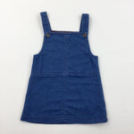 Blue Denim Style Pinafore Dress - Girls 18-24 Months