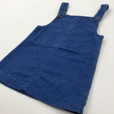 Blue Denim Style Pinafore Dress - Girls 18-24 Months