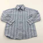 Blue Striped Cotton Shirt - Boys 4-5 Years