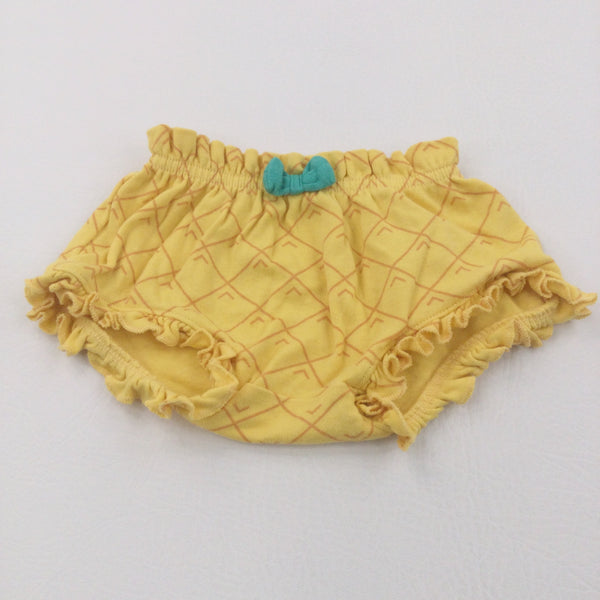 Pineapple Design Golden Yellow Lightweight Jersey Shorts - Girls 0-3 Months