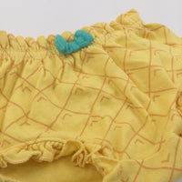 Pineapple Design Golden Yellow Lightweight Jersey Shorts - Girls 0-3 Months