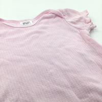 Pink Patterned Short Sleeve Bodysuit - Girls 3-6 Months