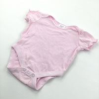 Pink Patterned Short Sleeve Bodysuit - Girls 3-6 Months