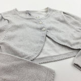 Silver Sparkly Cropped Cardigan - Girls 5-6 Years