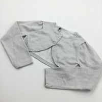 Silver Sparkly Cropped Cardigan - Girls 5-6 Years