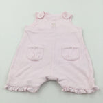 Spotty Pale Pink Jersey Short Dungarees/Romper - Girls 0-3 Months