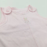 Spotty Pale Pink Jersey Short Dungarees/Romper - Girls 0-3 Months