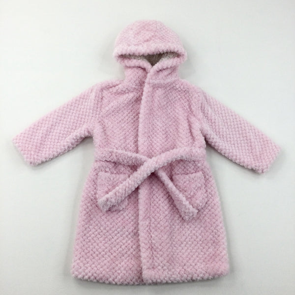 Pink Fluffy Dressing Gown - Girls 18-24 Months