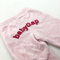 'Baby Gap' Pink Faux Suede Wide Leg Joggers - Girls 18-24 Months