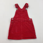 Denim Cord Red Dungaree Dress - Girls 18-24 Months