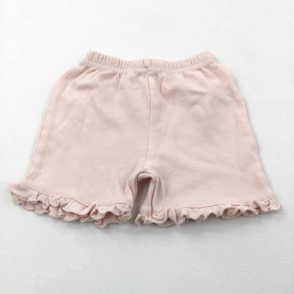 Pale Peach Jersey Shorts - Girls 3-6 Months