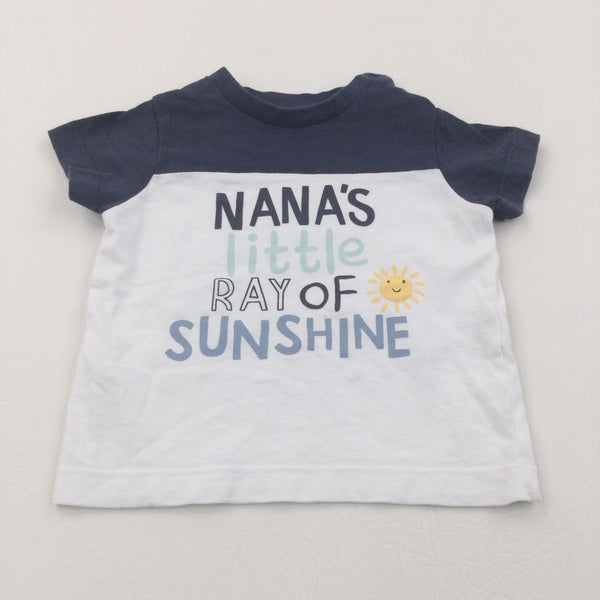 'Nana's Little Ray of Sunshine' Navy & White T-Shirt - Boys 3-6 Months