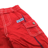 Red Cotton Cargo Shorts - Boys 6 Months