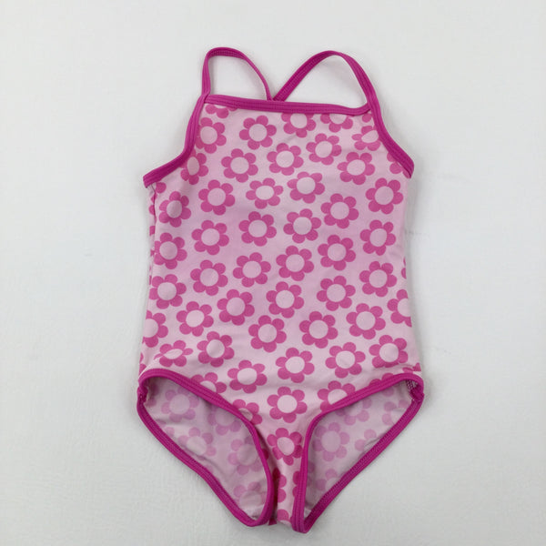 Flowers Pink Swimsuit - Girls 2-3 Years