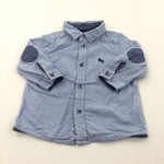 Ram Motif Blue Cotton Shirt - Boys 4-6 Months