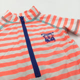 Campervan Bright Orange & White Striped Sun/Beach Suit - Boys 6-9 Months