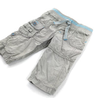 Blue & Beige Lightweight Cotton Trousers - Boys 3-6 Months
