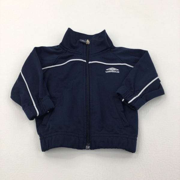 'Umbro' Zip Up Navy Sports/Football Tracksuit Top - Boys 3-6 Months