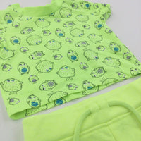 Monsters Neon Yellow & Green T-Shirt & Jersey Shorts Set - Boys 3-6 Months