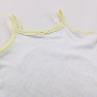 Spotty White & Yellow Sleeveless Bodysuit - Girls 3-6 Months