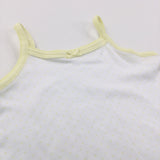 Spotty White & Yellow Sleeveless Bodysuit - Girls 3-6 Months