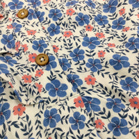 Flowers Blue & Pink Long Sleeve Dress - Girls 2-3 Years