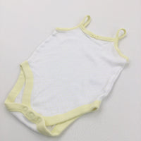 Spotty White & Yellow Sleeveless Bodysuit - Girls 3-6 Months