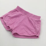 Pink Lightweight Jersey Shorts - Girls 3-6 Months