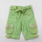 Flowers Green Trousers - Girls 2-3 Years
