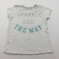 'Sparkle All The Way' White T-Shirt - Girls 4-5 Years