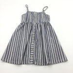 Navy & White Striped Summer Dress - Girls 7-8 Years