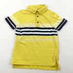 Striped Yellow Navy & White Polo Shirt - Boys 3 Years