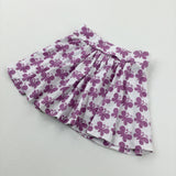 Butterflies White & Purple Cotton Skirt - Girls 2-3 Years