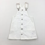 White Denim Dungaree Dress - Girls 2-3 Years