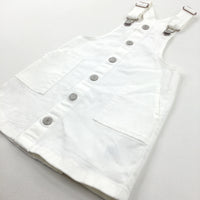 White Denim Dungaree Dress - Girls 2-3 Years