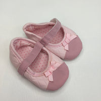 Pink Soft Shoes with Bows - 3-6 Months