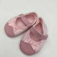 Pink Soft Shoes with Bows - 3-6 Months