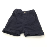 Navy Chino Shorts with Adjustable Waistband - Boys 9-12 Months