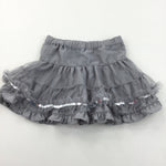 Sequins Grey Net & Cotton Skirt - Girls 12-18 Months