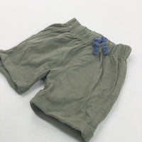 Sage Green Lightweight Jersey Shorts - Boys 0-3 Months