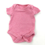 Pink Short Sleeve Bodysuit - Girls Newborn