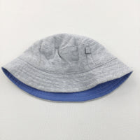 Stars Blue & Grey Jersey Sun Hat - Boys 0-3 Months