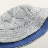 Stars Blue & Grey Jersey Sun Hat - Boys 0-3 Months