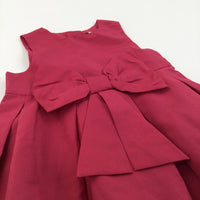 Dark Pink Polyester Party Dress - Girls 9-12 Months
