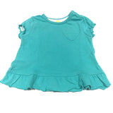 Heart Pocket Green Short Sleeve Dress  - Girls Newborn