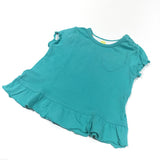 Heart Pocket Green Short Sleeve Dress  - Girls Newborn